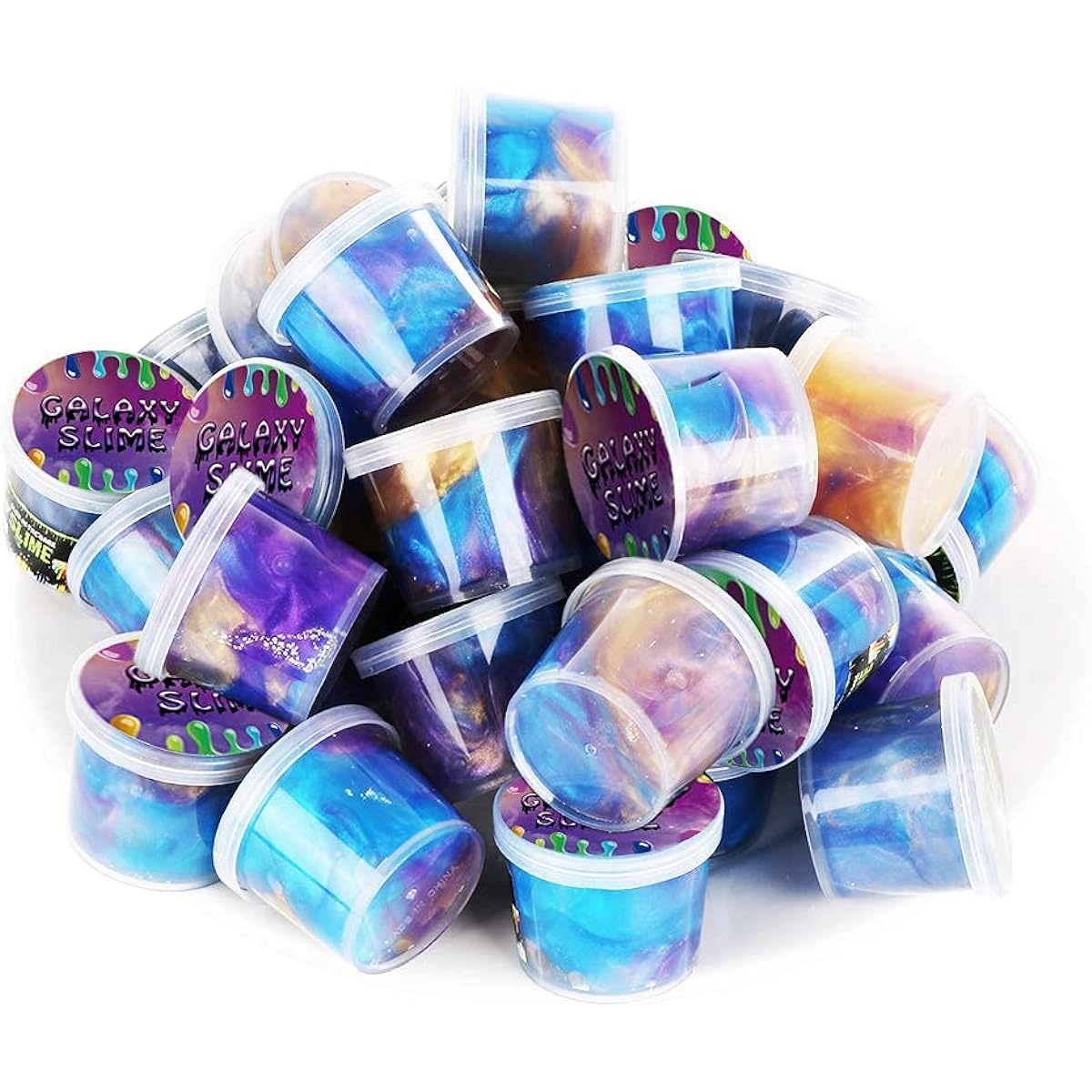 48 Pack Galaxy Putty Slime Party Favors for Kids Girls Boys Adults Non Sticky Stress & Anxiety Relief Wetting Super Soft Sludge Toy