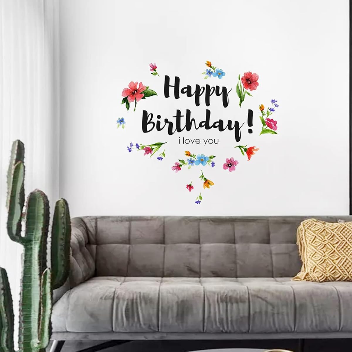 Buer Homie Sticker "I Love You" Transparent Decoration Flower Happy Birthday Theme