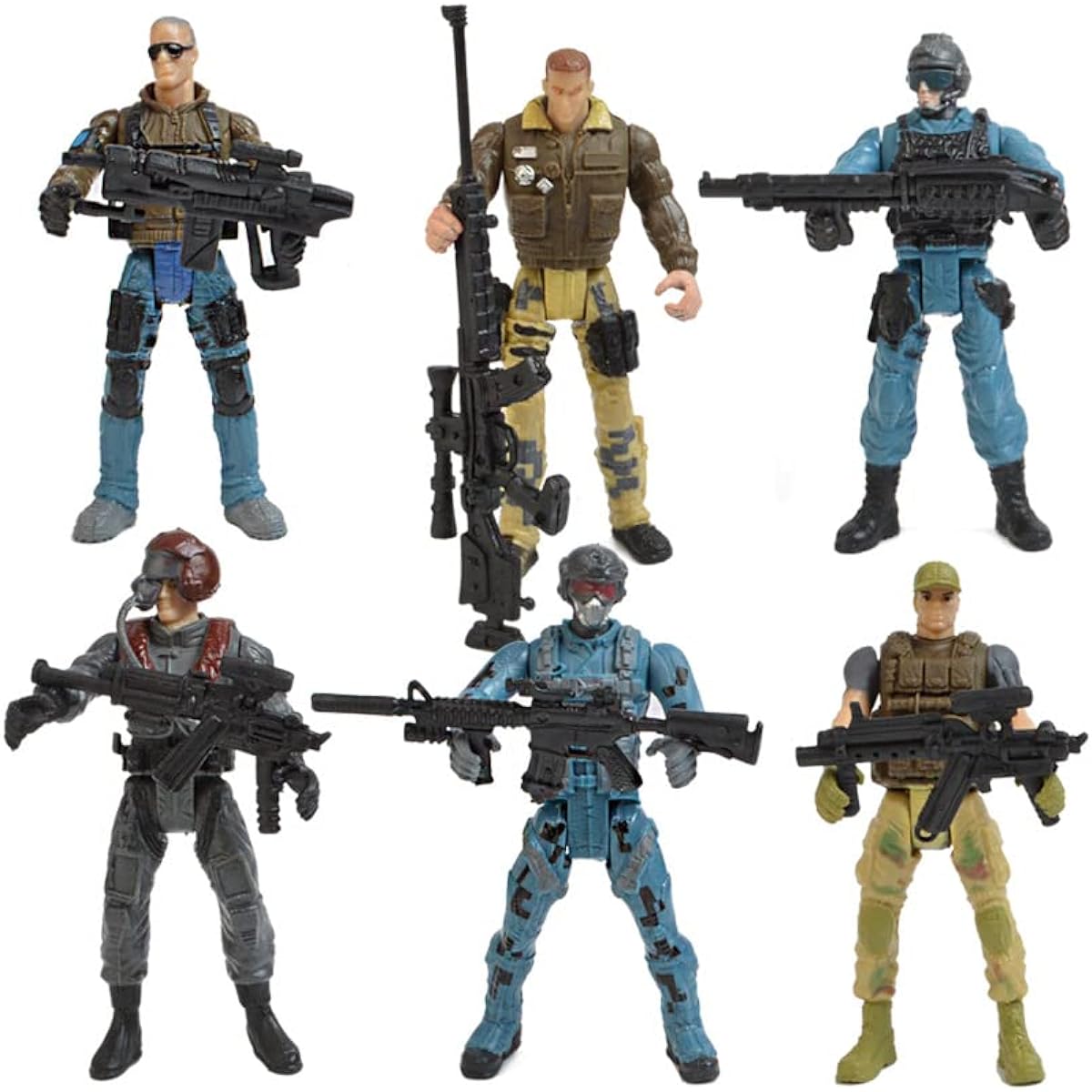 Ai-Fun 12 Piece Action Figure Set Special Forces Soldier Figures Fighting Zombie Dead and Mercenary Figures Action Figures for Kids (Zombies and Mercenaries)