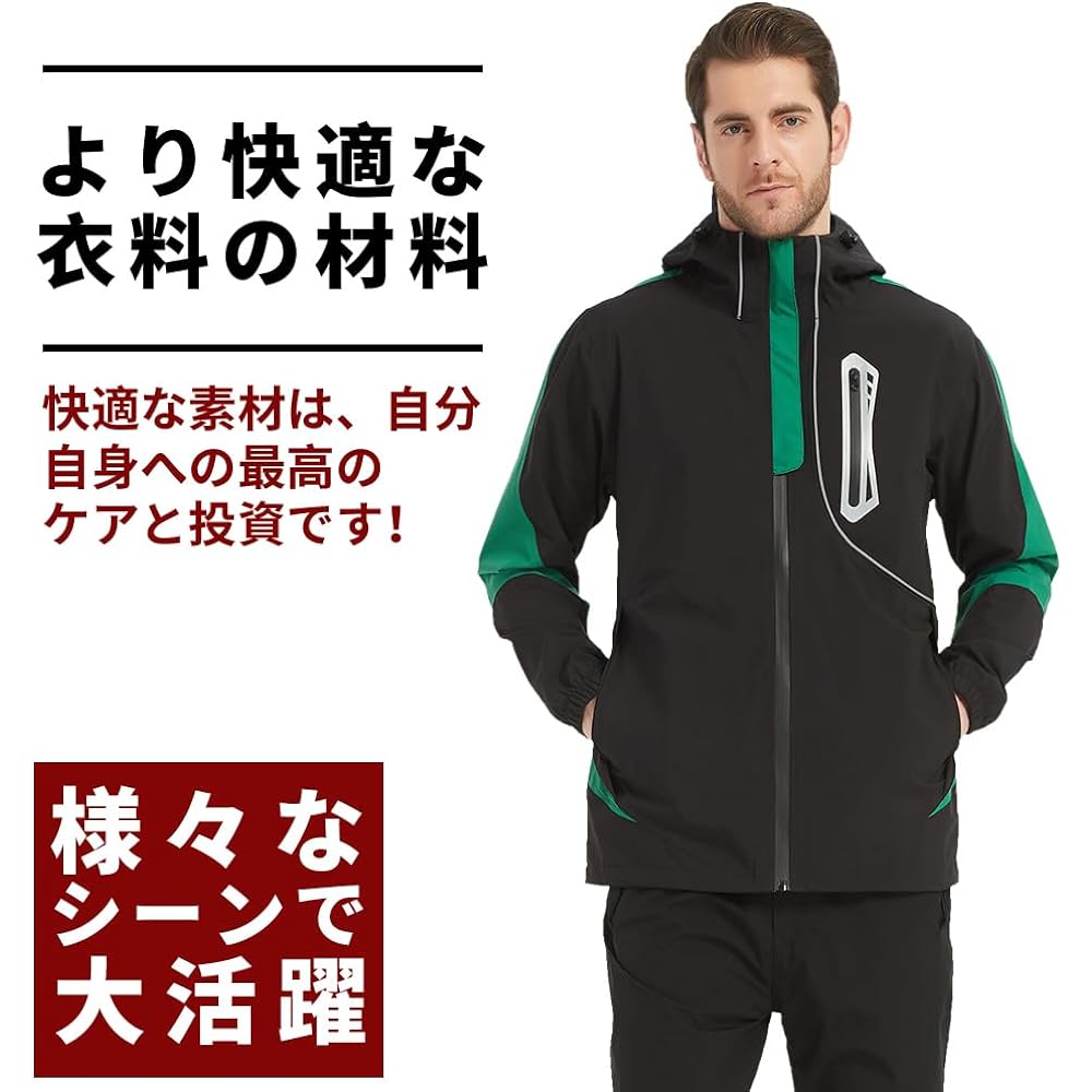 Rainwear Top and Bottom Set Men's Rain Suit Golf Wear Windbreaker Mountain Parka Waterproof Stretch Mountain Climbing Golf Outdoor Fishing Bicycle Commuting Rainwear Spring Autumn Winter Clothes