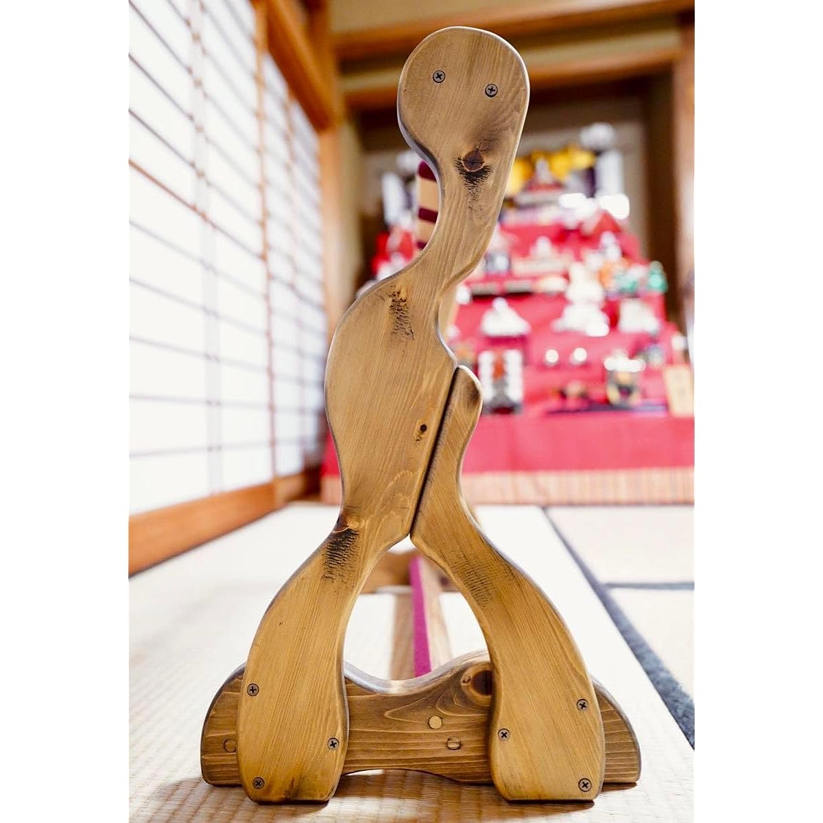 Ships within 24 hours. Handcrafted wooden sanshin stand (oil finish) for 4 instruments.