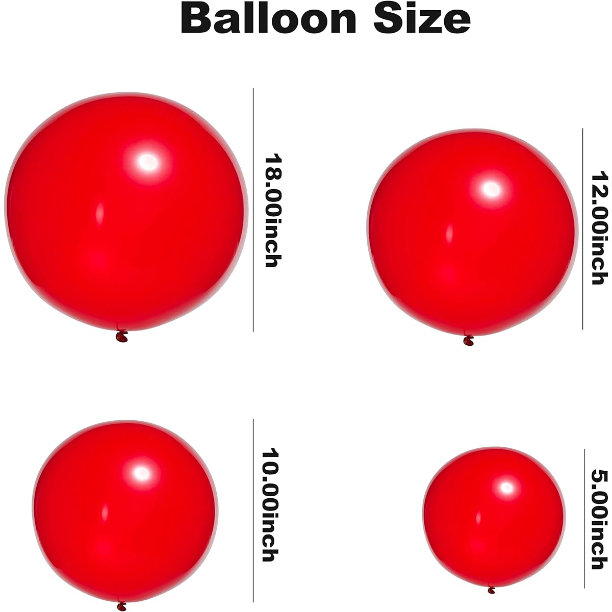 120pcs Latex Balloons Different Size Mixed Pack 18/12/10/5 Inch Latex Pastel Balloon Garland Kit for Graduation Birthday Party Baby Shower Wedding Halloween Christmas Party Decoration (Red)