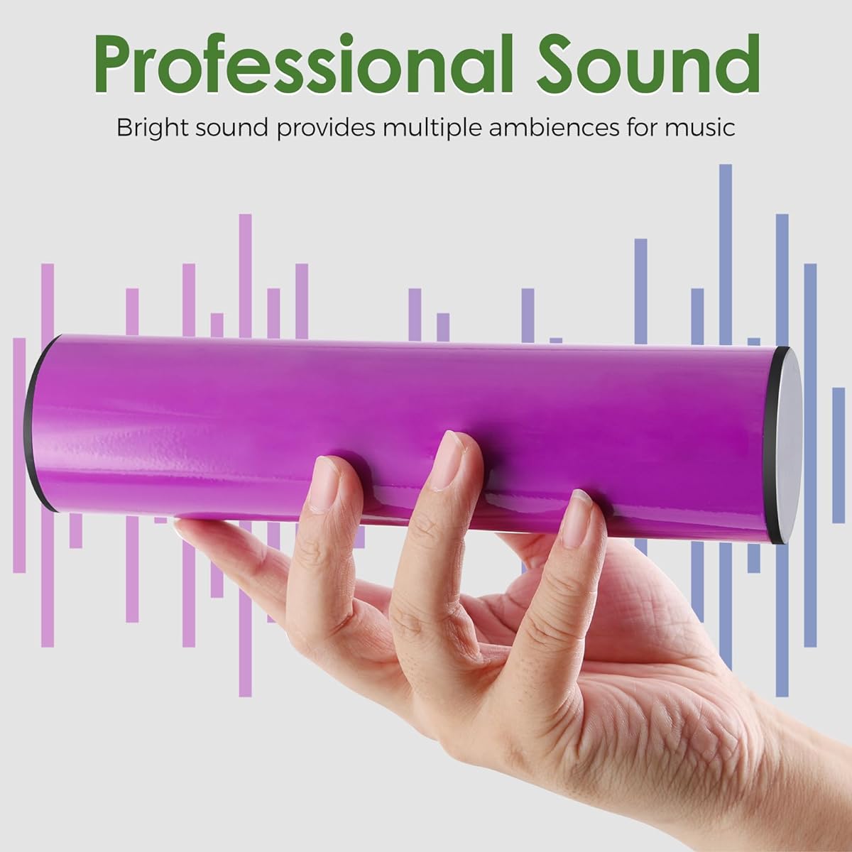 RANMING Hand Shaker Percussion Stainless Steel Cylinder Shaker Percussion Instrument Latin Shaker Percussion for Studio/Band/Drummer (Purple)