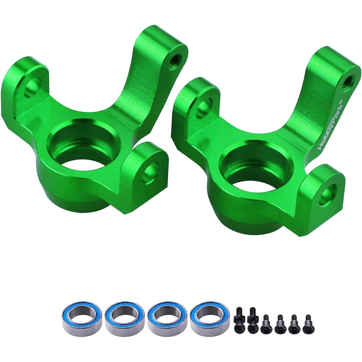 Hobbypark Aluminum Caster Blocks C-Hubs Steering Block Stub Axle Carrier Knuckle Set Replacement for Traxxas 1/18 LaTrax Teton Desert Prerunner Rally 7532 7552X (Green)