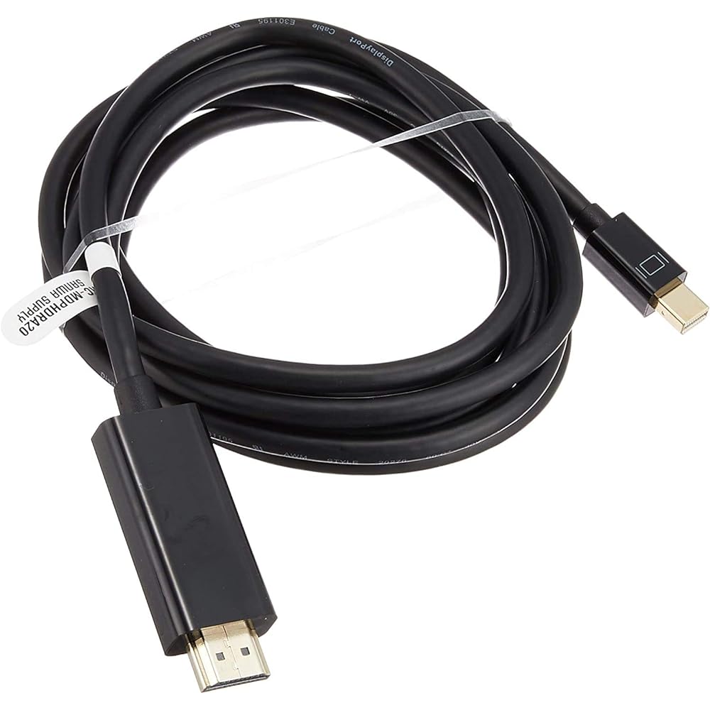 Sanwa Supply Mini DisplayPort to HDMI Conversion Cable (Mini DisplayPort Male to HDMI Male) HDR Compatible 2m Black KC-MDPHDRA20