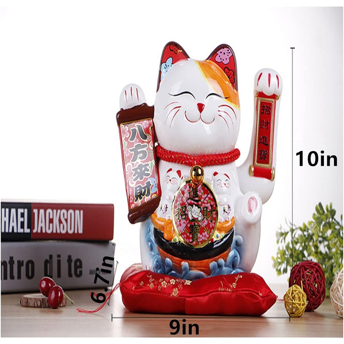 9" Large Ceramic Lucky Cat Desk Decoration Lucky Cat Collection Large Lucky Cat Coin Money Box Gift