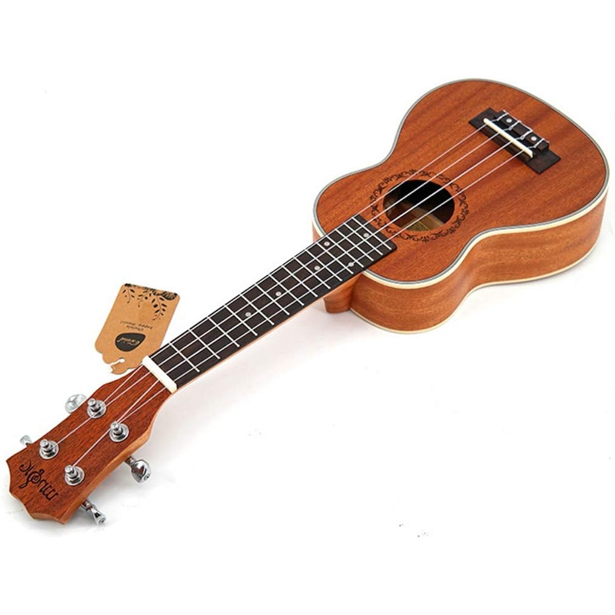 Ukulelete Beginner 4 String Sound Source Gift 21 Inch Ukelelen Acoustic Ukulele Easy to Carry Anywhere (Color: Natural, Size: 21 inches)