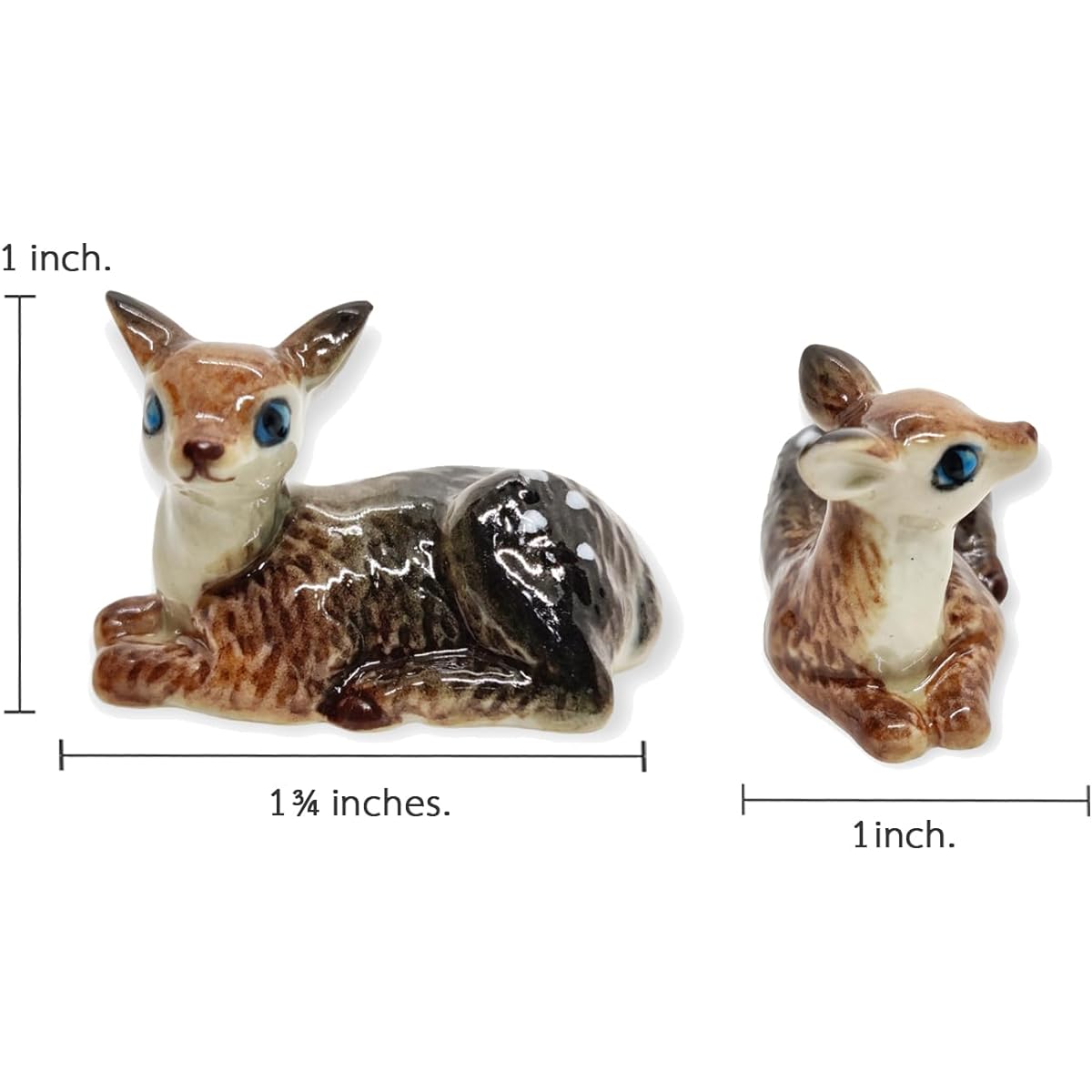 3 D Ceramic Toy Deer 2 Dollhouse Miniatures Free Ship