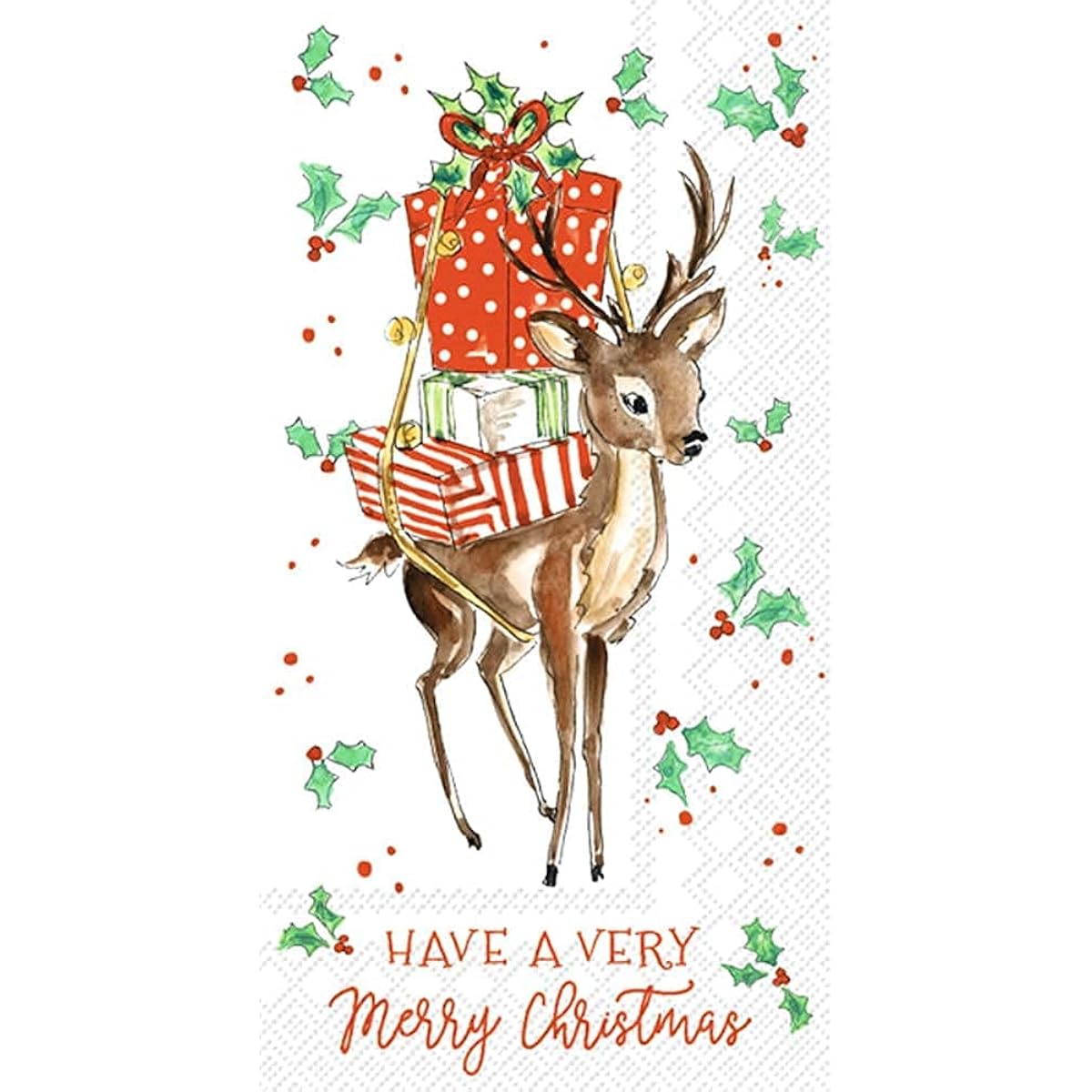 Boston International Rosanne Beck 3-ply Paper Napkins, 16-Count, Guest Size, Merry Little Deer
