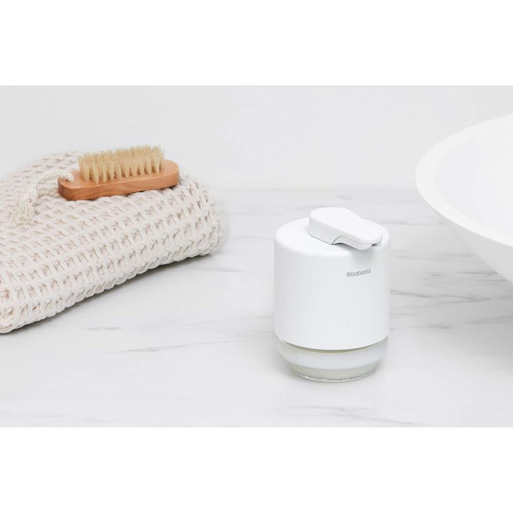 Brabantia Soap Dispenser Matte Coating Push Type Lotion Mineral Fresh White 303227 Capacity: 200ml