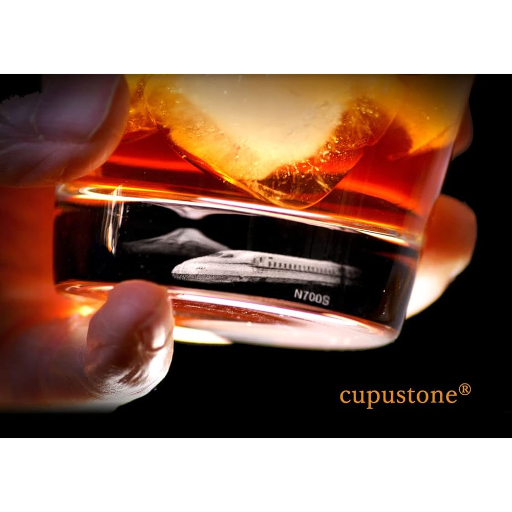 Shinkansen N700S Kappa Stone Glass Clear 3D photo glass visible from the side [3D internal engraving/Patent No. 6083006 Image clear black background/Patent No. 7089258 Made in Japan Gift Anniversary World's first! (2 pieces included)