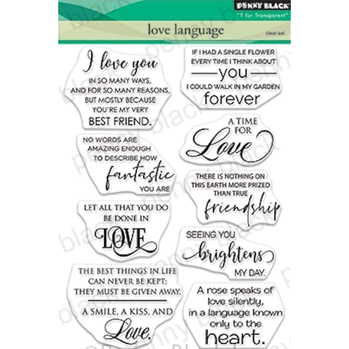 Penny Black Incorporated Penny Black CLR STMP, US: One Size, Love Quotes 5" x 6.5".