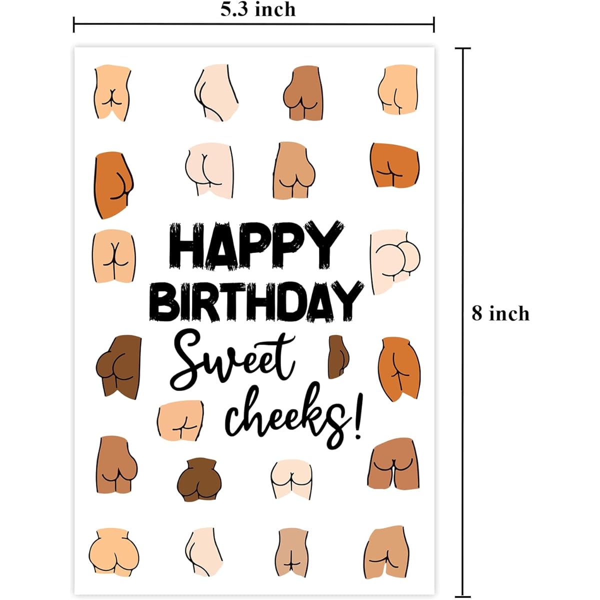 TRAMIN Funny Birthday Cards for Women/Men Dirty Adult For Friend Bday Cards with Envelope - Sweet Cheeks