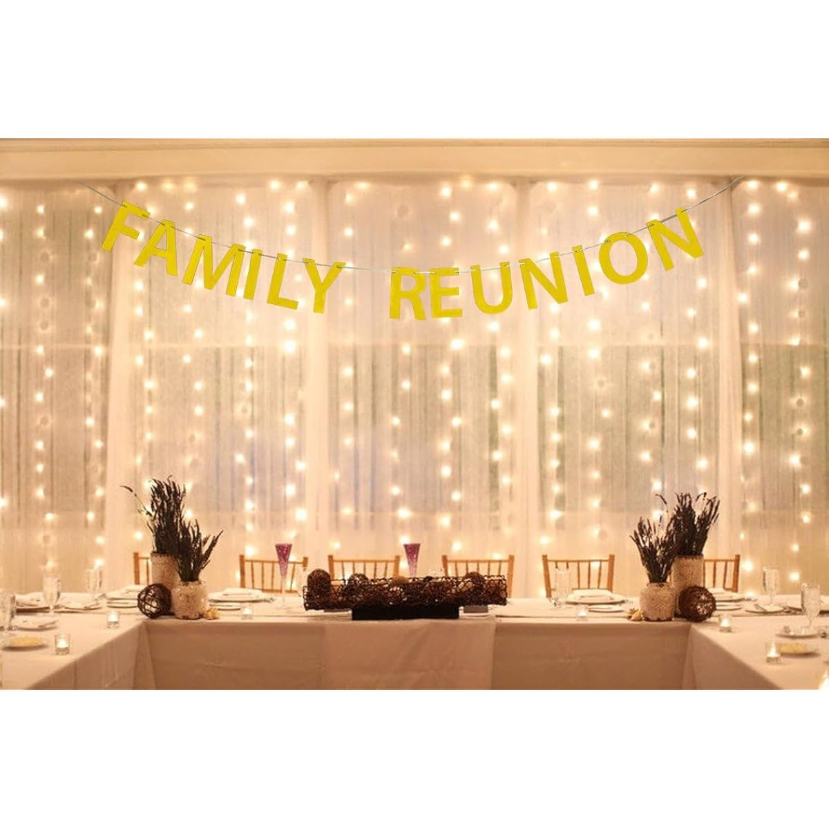 Family Reunion Banner - Golden Glitter We are Family Party Banner - Family Party Backdrop Banner, Housewarming, Adoption, Family Gathering Party Decorations