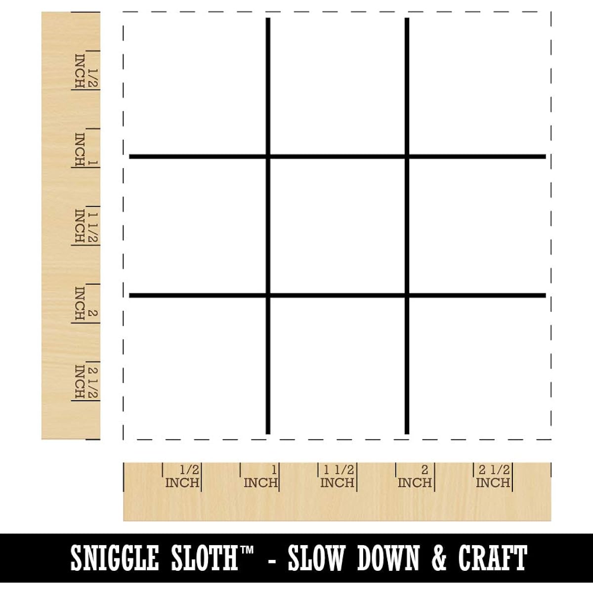 Tic Tac Toe Fill-in Game Grid Square Rubber Stamps for Stamp Crafts - 2.75" Large