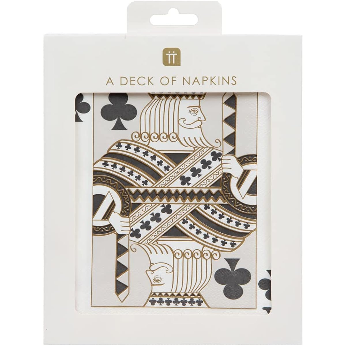 Talking Tables Playing Cards Napkins Casino Party Decorations for Game Night Poker | Set of 20 Gold Paper Serviettes Ace, Jack, King, Queen of Wonderland, Alice and Giant Card Deck