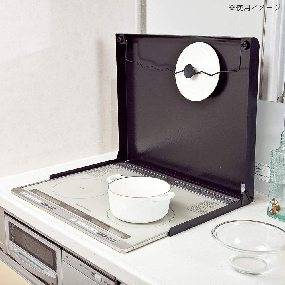Ikenaga Iron Works Stove Cover Oil Splash Guard Dual Use Made in Japan Gas/IH 61.5 x 51.5 x 4.5cm Cooking Space Stove Lid Ivory IK-20W
