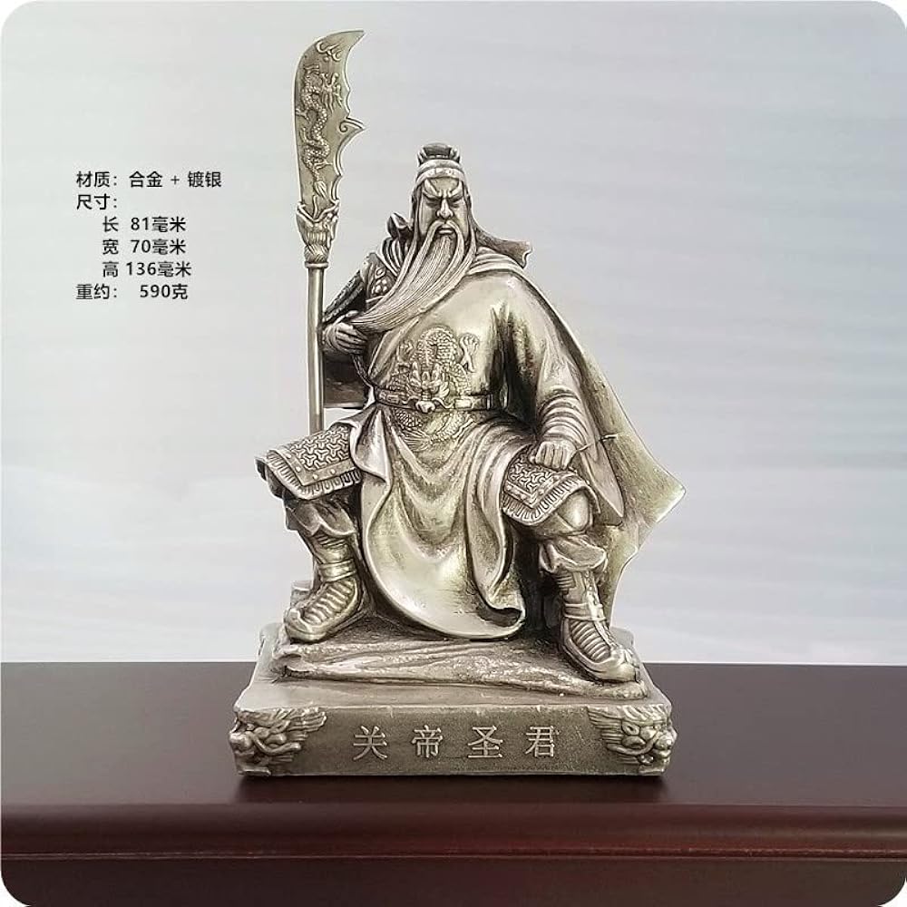 Romance of the Three Kingdoms Guan Yu Statue Guan Emperor Statue Guan Gong Statue Copper Bronze Statue Car Ornament Chinese Traditional Artwork Buddha Statue Guan Yu Deity Statue Samurai God Three Kingdoms Engi Guan Yuncho Guan Yu Seiryu Engetsu Sword Pr