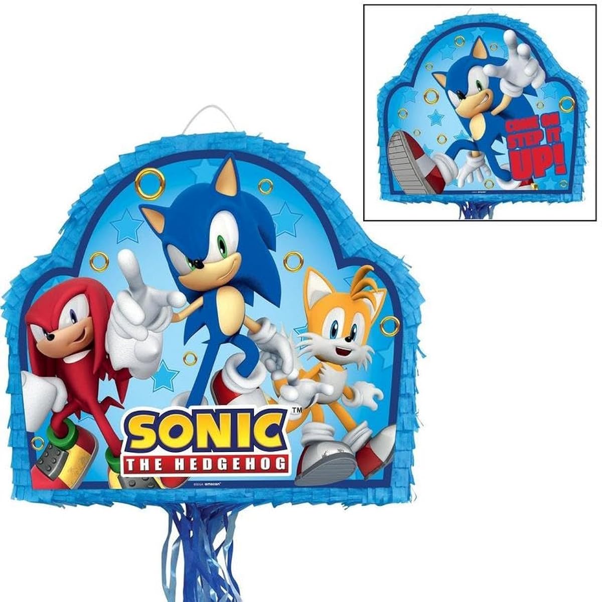 Party City Sonic Pinata Kit Favors Pack with Blindfold and Bat Party Supplies 4 Count