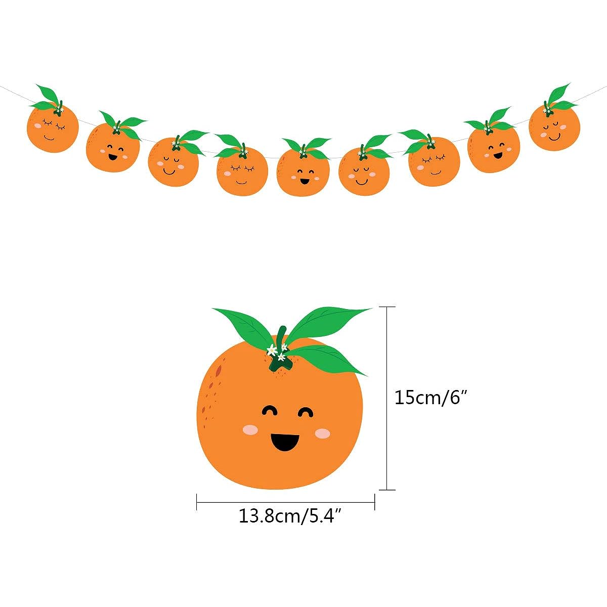 BignzwUra Little Orange Cutie Banner Tangerine Theme/Clementine Fruit/Baby Shower/Orange Clementine Party Favors Decorations for Boys/Girls Carnival/Event
