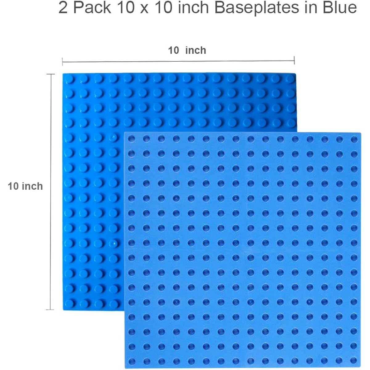 Halann Building Brick Baseplates,6 Pack Building Base Compatible with Duplo, Mega and Others Major Brand Bigger Size Bricks, Building Baseboard in Blue, Green, Gray, 10 x 10 Inch