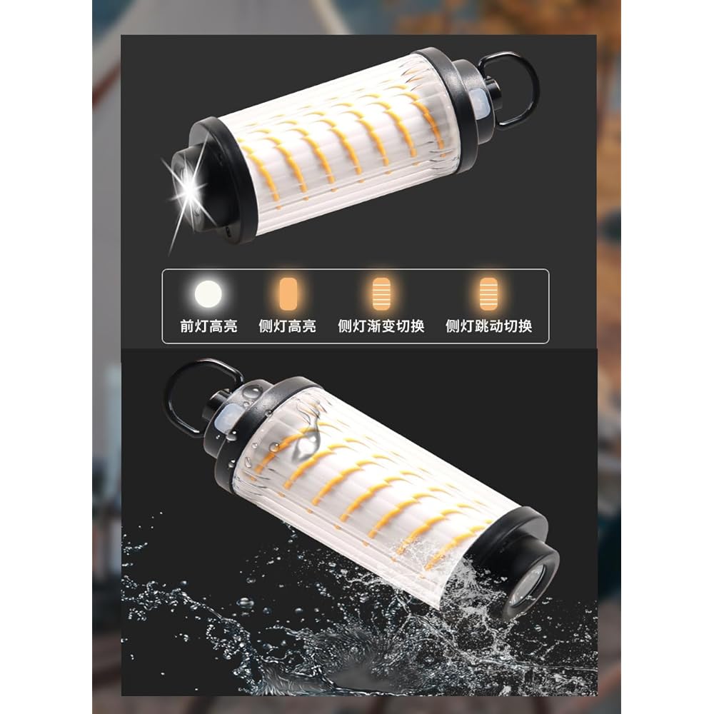 LED Lantern, 2-Way Flashlight, Edison Light, Camping Lantern, Bulb Color/Daylight White, 4 Lighting Modes, XPG + LED Ultra Brightness, Continuous Lighting Time 5-16H, 150-380 Lumens Adjustable, USB