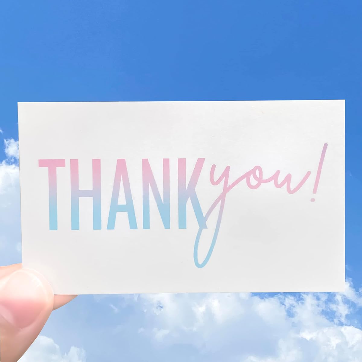 RXBC2011 Thank You for Your Order Cards Packaging Inserts for Online Business 100 Pack Color Gradient Blue