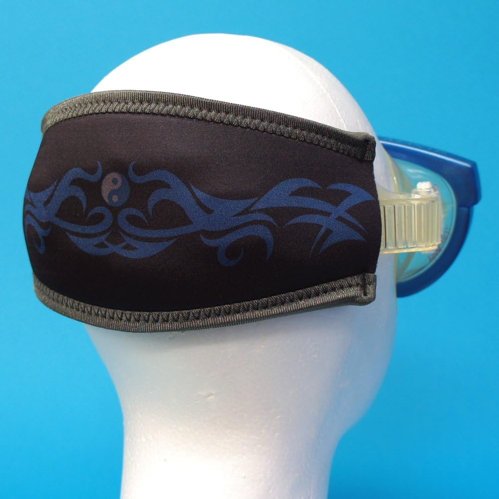 SeaCanary Snorkeling Diving Mask Strap Cover Tribal Line Black