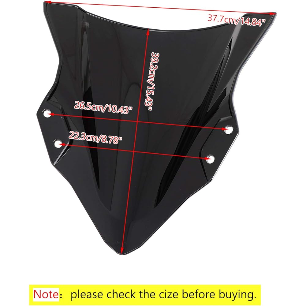 Bruce & Shark Windscreen Windshield Screen Protector for Kawasaki Ninja 400 2018-2022 ABS Chrome Windshield