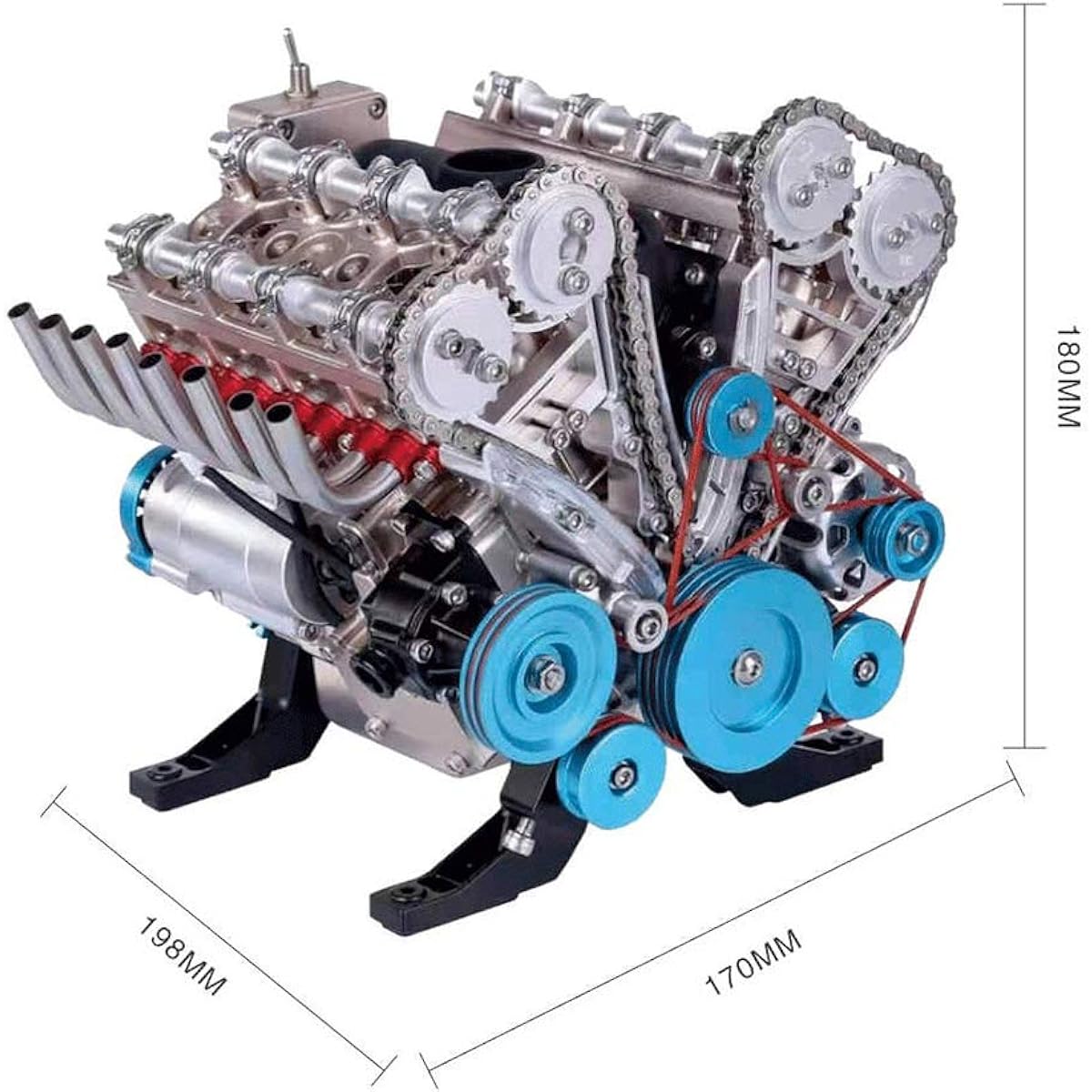 HMANE V8 Engine Model Kit for Adults 500+ Parts 1:3 Mechanical Engineering Model DIY Assembly Physics Toy Gift