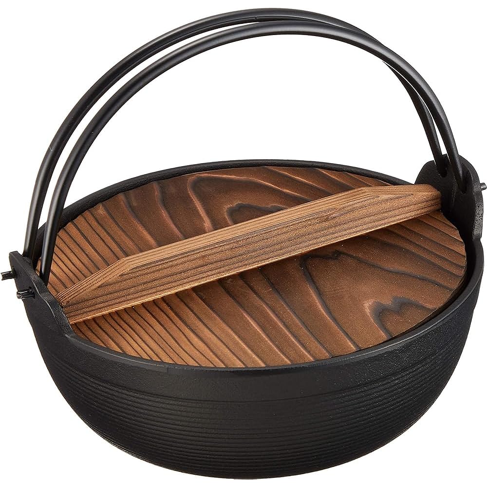 Iwachu Furusato Pot, Deep Type 21, Black Baked, Inner Diameter 21cm, IH Compatible, Nanbu Ironware 21108