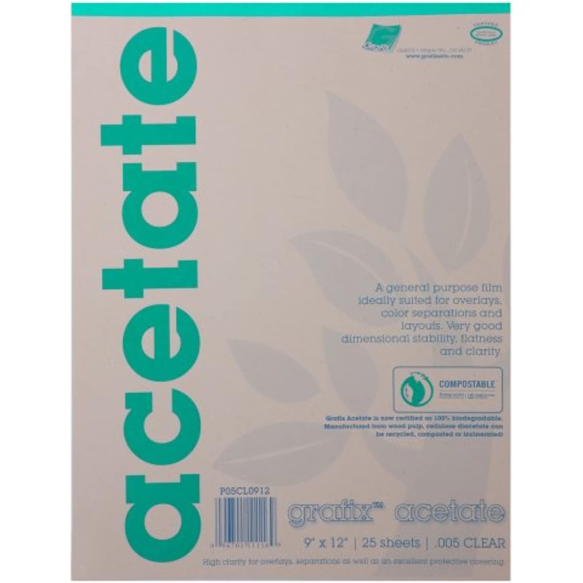 Alvin 5CL1114 11" x 14" Clear Acetate