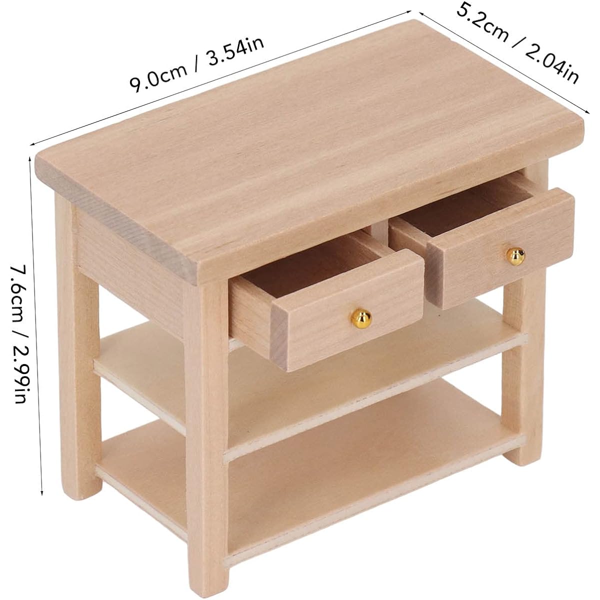 SPYMINNPOO Miniature Bathroom Cabinet Mini Cabinet Model Birch Wood Vintage Exquisite Simple Multifunctional DIY Mini Furniture for 112 Dollhouse (Wooden)