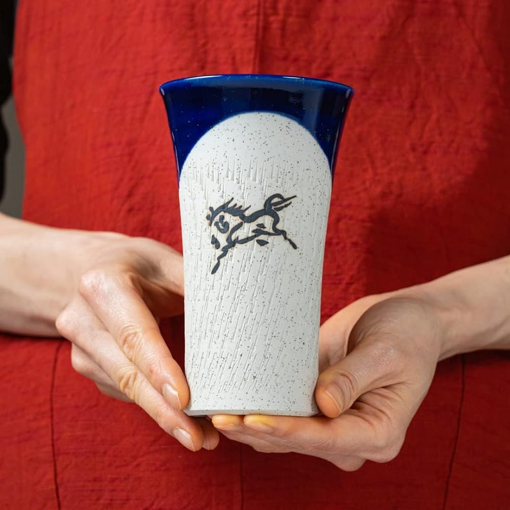 Ohori Soma Ware Matsunaga Kiln Large Tumbler (Cobalt Blue)