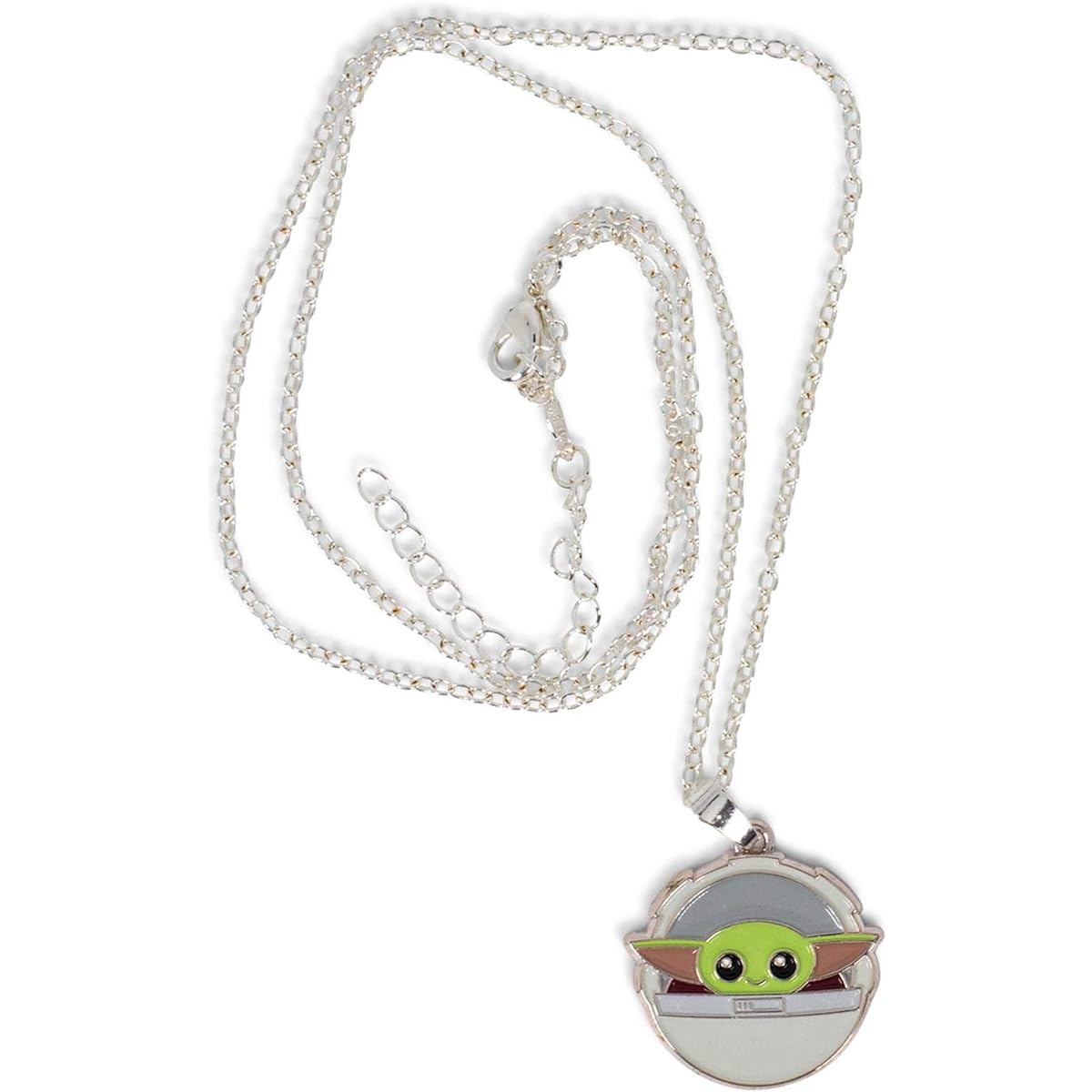 Disney's Star Wars, The Mandalorian NECKLACE - THE CHILD SIL PLATE Officially Licensed Baby Yoda Pendant NECKLACE