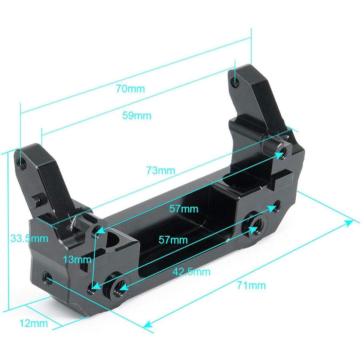 Metal Servo Relocation Front Plate Bumper Mount for SCX10III AXI03007 Crawler