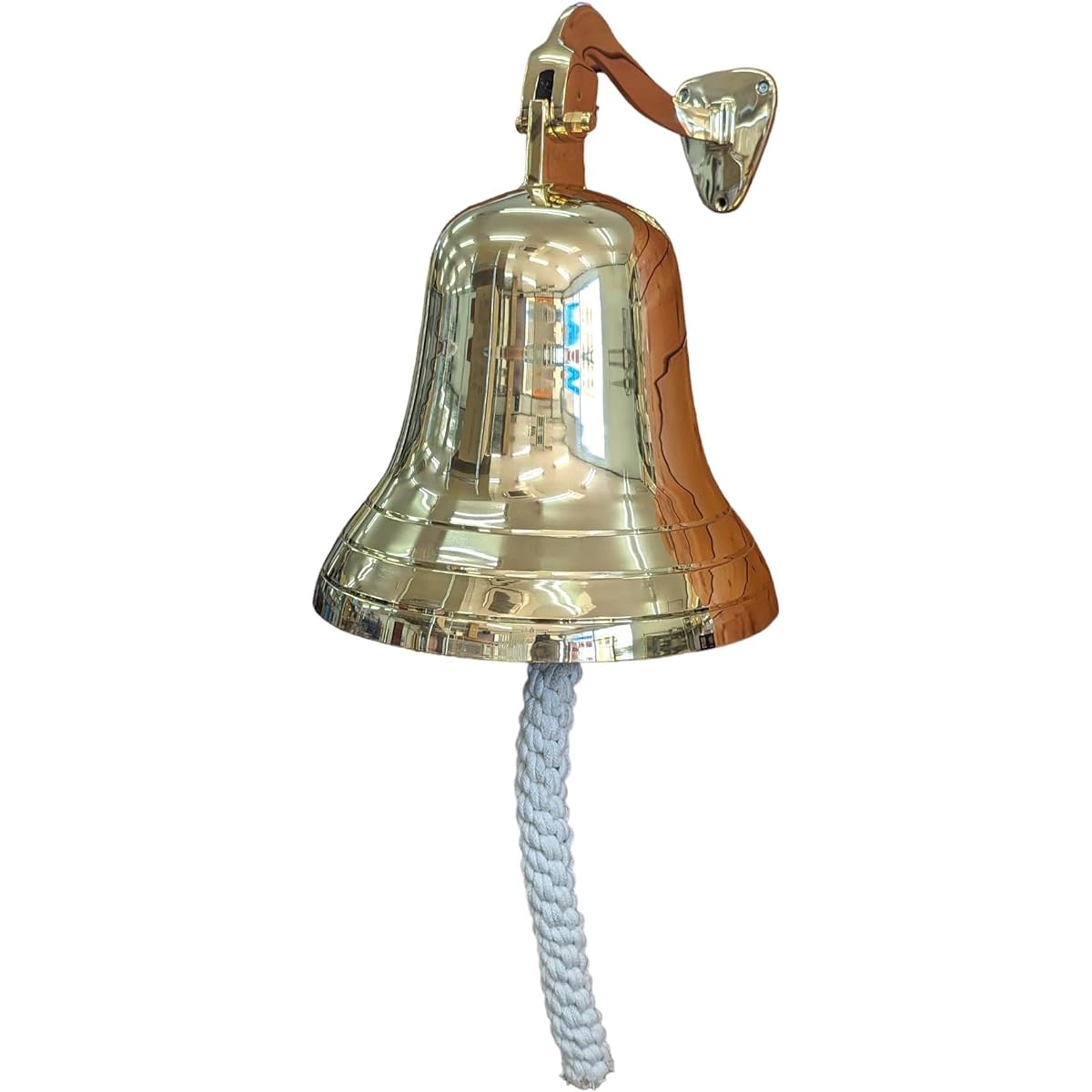 Brass Ship Bell with Bracket, 10 inch diameter, 25.5cm, musical instrument, bell, brass, percussion instrument