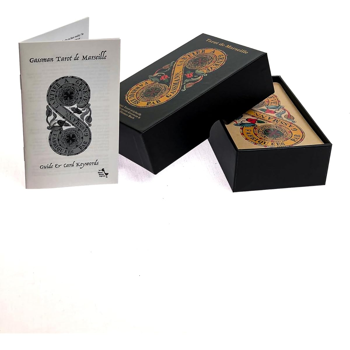 Vieux Monde Express Gasman Tarot de Marseille with Guide Made in the USA Linen Finish 78 Fortune Telling Cards Hard Box for Storage