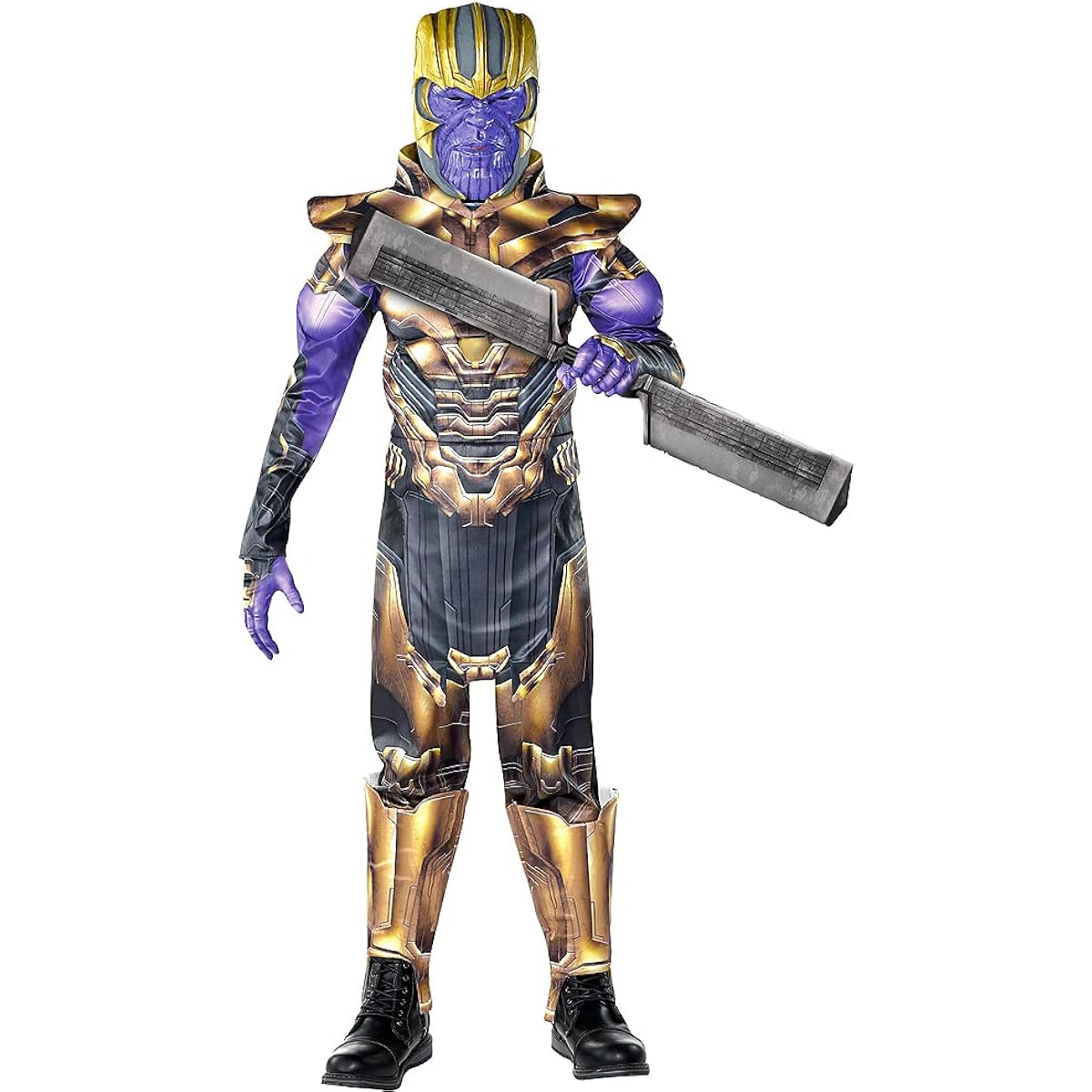 Party City Avengers: Endgame Thanos Battle Axe, 3 3/4" Wide, 38 1/2" Long, Plastic Propeller Axe.