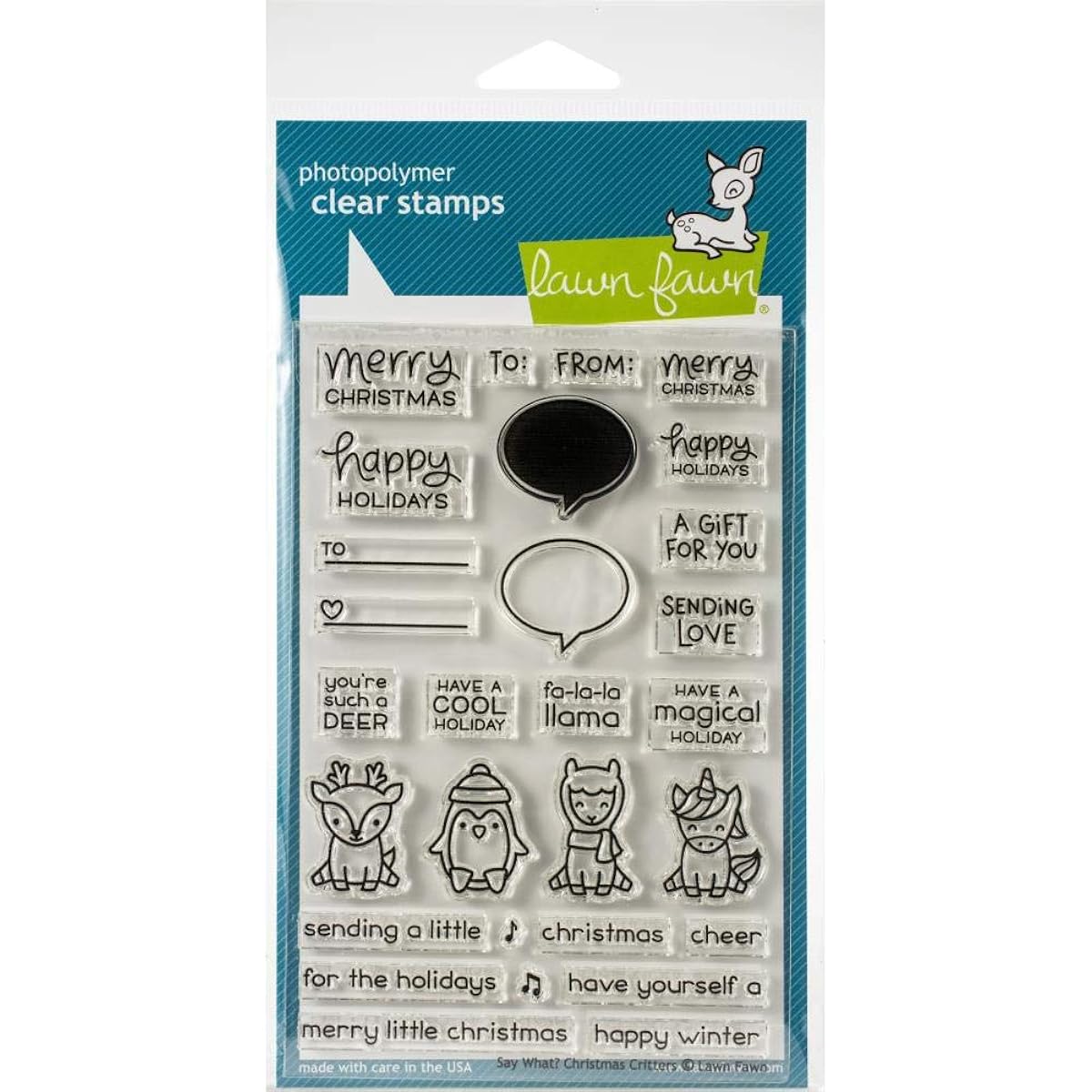 Lawn Fawn Clear Stamps 4"X6"-Say What? Christmas Critters -LF1778