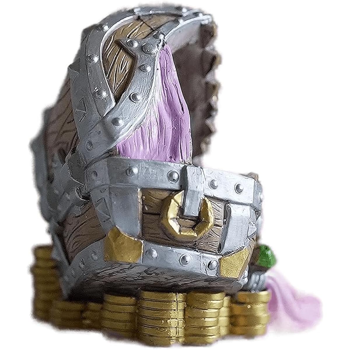 Scimi Treasure Chest Monster Dice Tower for Tabletop Role Playing Games - DND COC Warhammer Pathfinder Dice Rolling Tower (Silver)