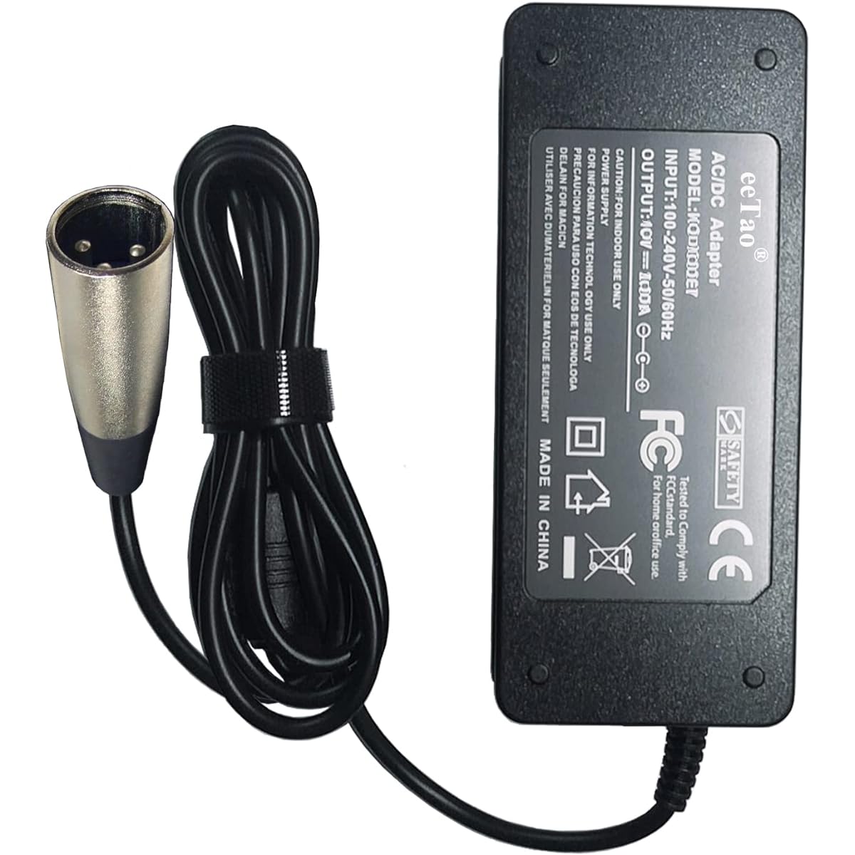 eeTao AC/DC Adapter Charger Zinger Model ZR-10.1 ZR-101 ZR101 HP1202L3(2A) HP1202L3 2A HP1202L32A 36V 10.5Ah Lithium Ion Battery Pack for Chair Travel Electric Scooter Wheelchair Power