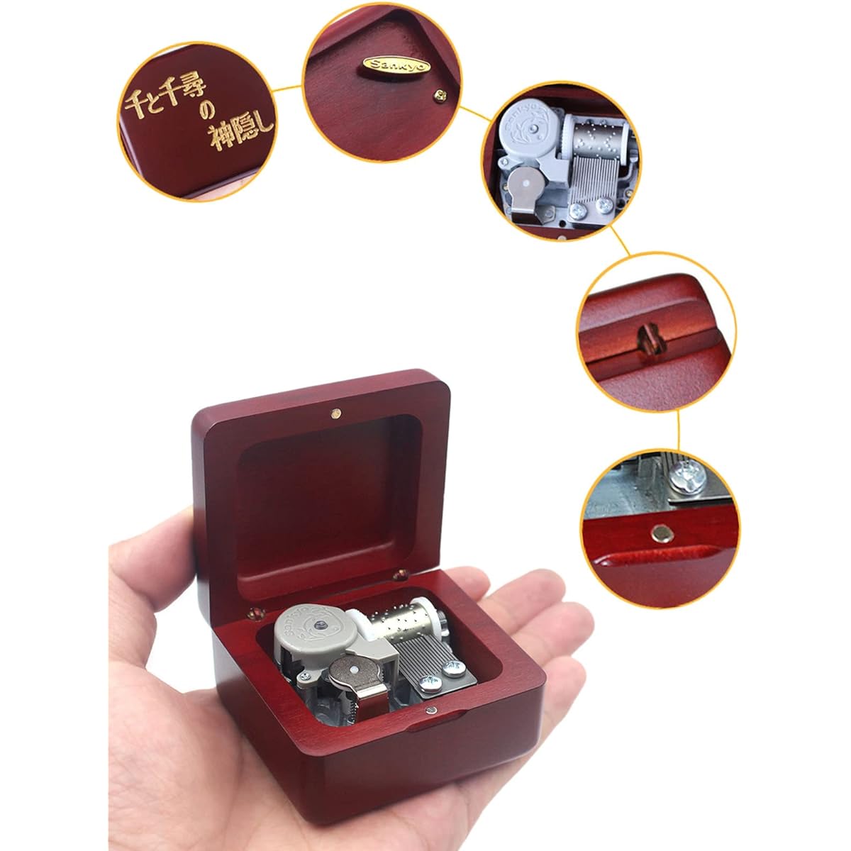 Music Box Always with Me Music Box Vintage Carved Wood Mechanism Music Box Gift Christmas Birthday Valentine's Day Best Gift for Kids and Friends