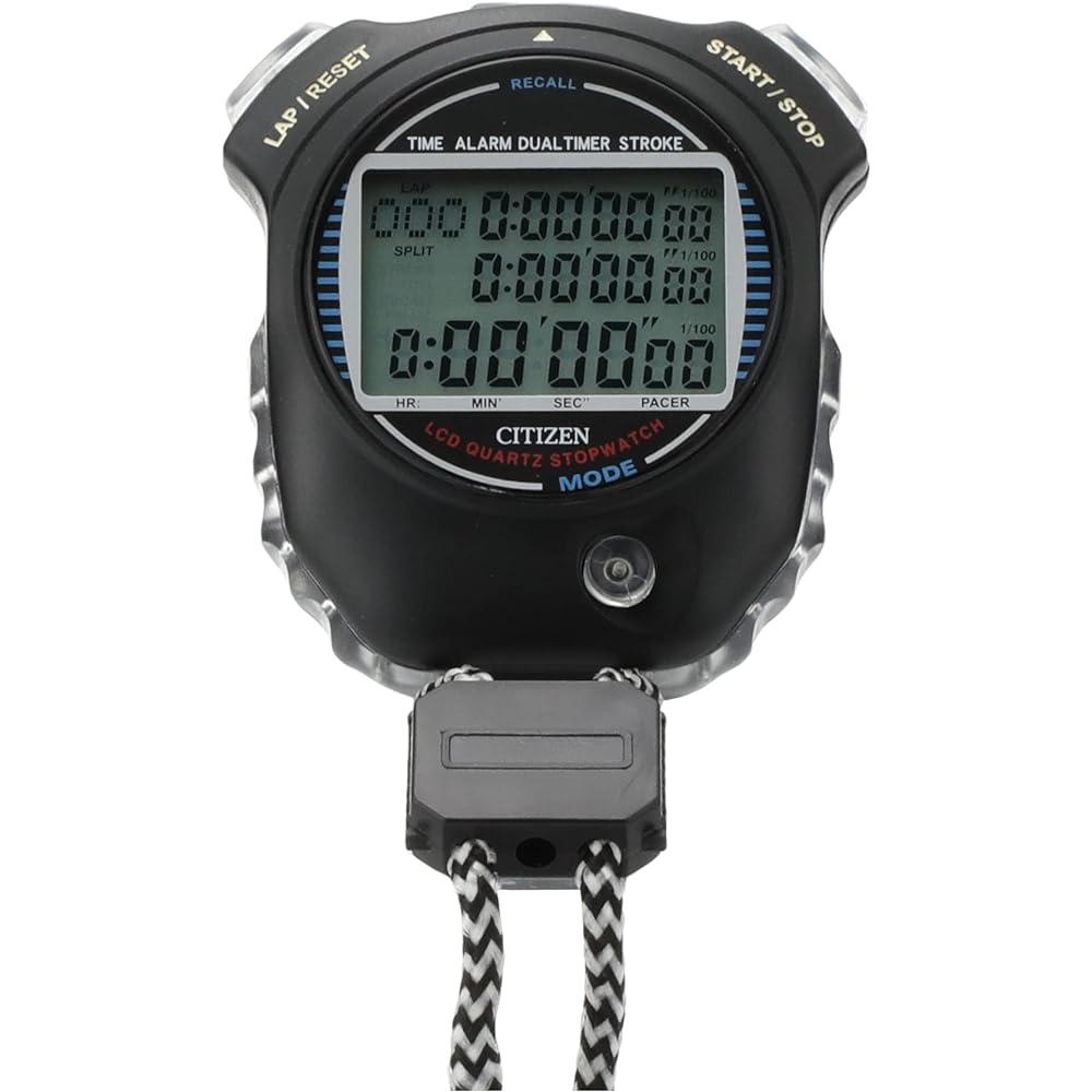 RHYTHM Citizen Stopwatch Waterproof with Split Time/Pace Count Function/Stroke Measurement Function Black CITIZEN LC058-A02