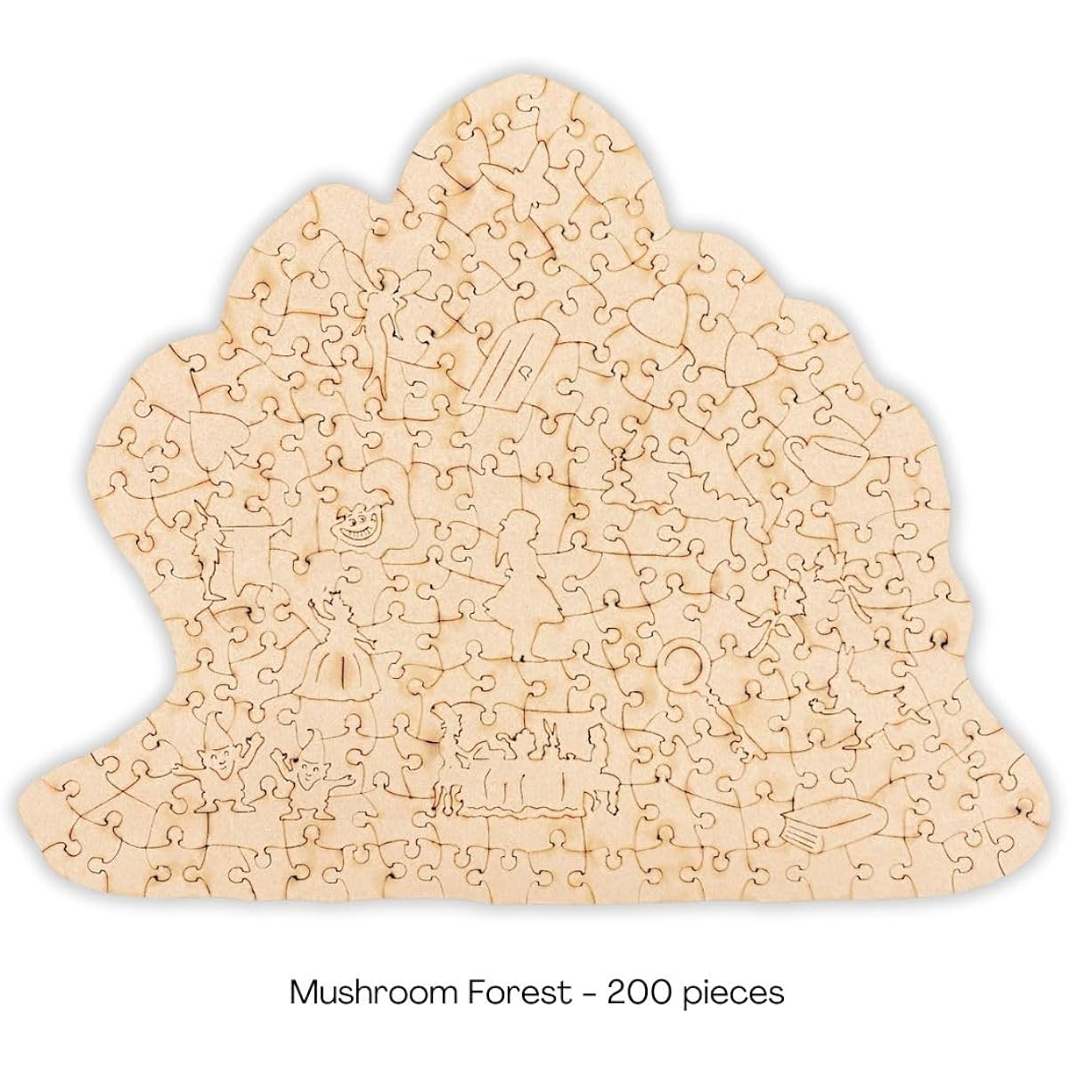 Fuze Puzzles Wooden Jigsaw Puzzle for Adults Mushroom Forest 9.5 x 11 inches 200 Pieces