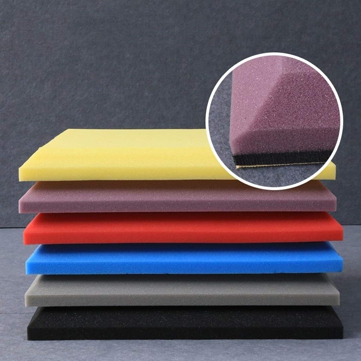 Anti-Noise Soundproofing Foam Classic Wedge Tile Classroom Meeting Room Sound Absorbing Cotton Studio Recording Studio Acoustic Panels Household Supplies (Yellow) (Red)