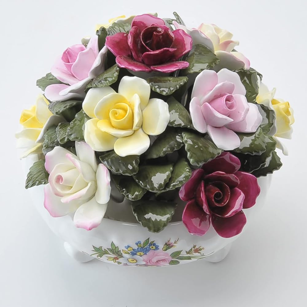 Aynsley Howard Spray Footed Bowl Flower Ceramic Approx. Height 13cm Rose FRHS62009C