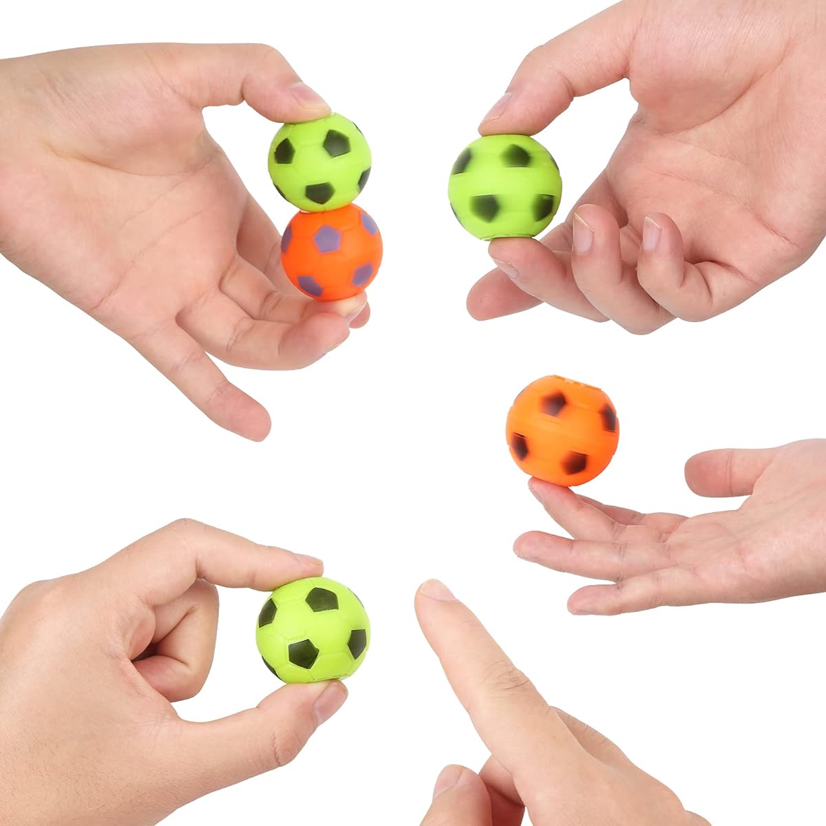 SCIONE Soccer Party Favors Goodie Bag Stuffers, Pack of 12 Mini Sports Fidget Soccer Balls Treasure Box Toys Classroom Go Home Gifts for Birthday Valentine's Halloween Christmas Easter Party