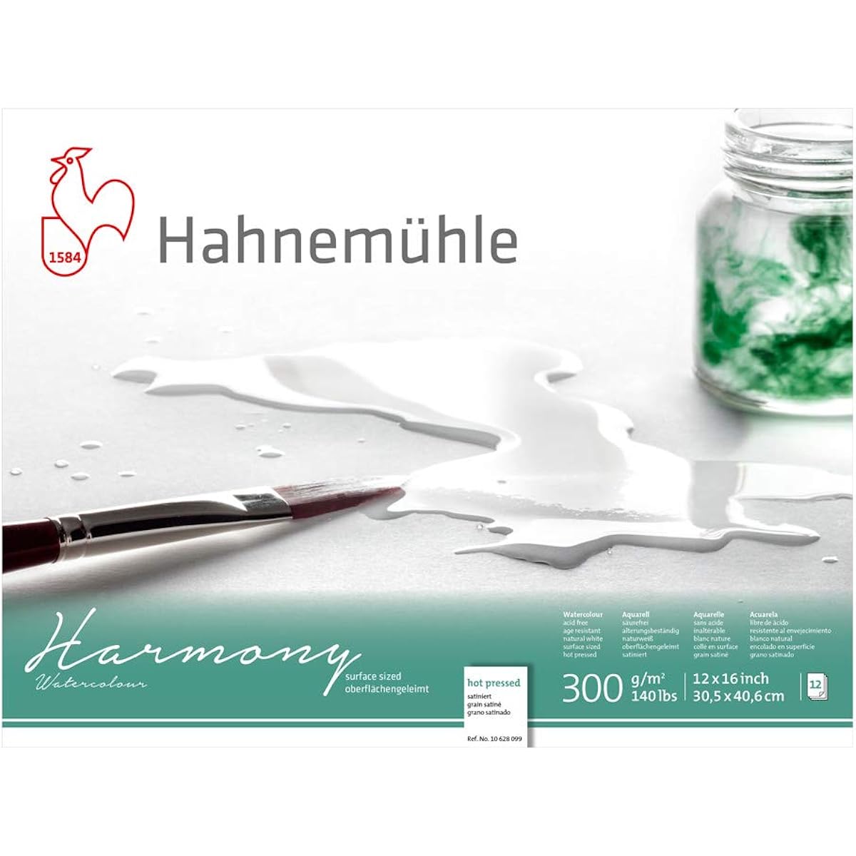 Hahnemuhle Harmony Watercolor Block Hot Pressed 12x16 Inches 12 sheets