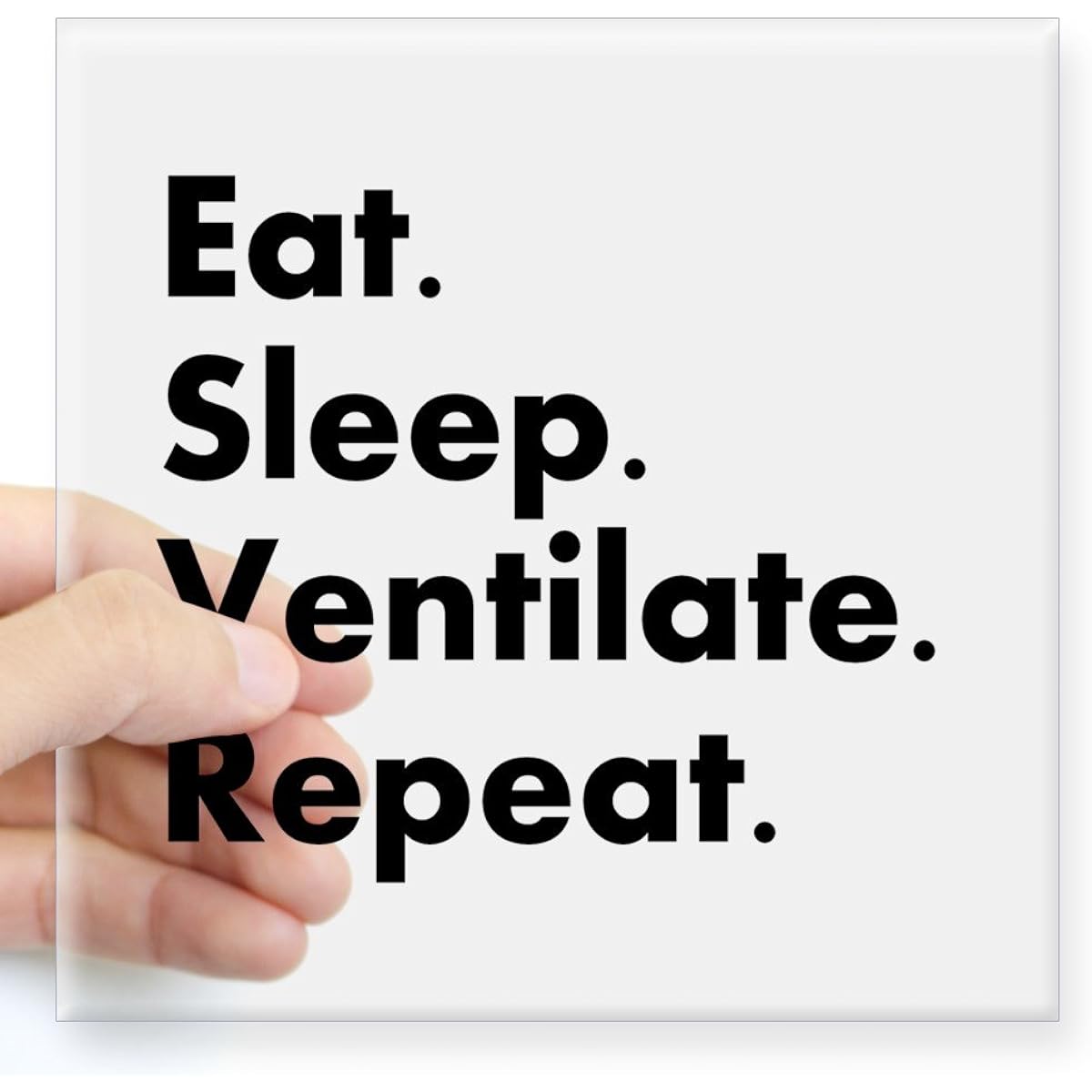 CafePress - Respiratory Therapy Square Sticker 3" x 3" - Square Bumper Sticker Car Decal, 3"x3" (Small) or 5"x5" (Large) Small - 3x3 Clear 0708168993B2424